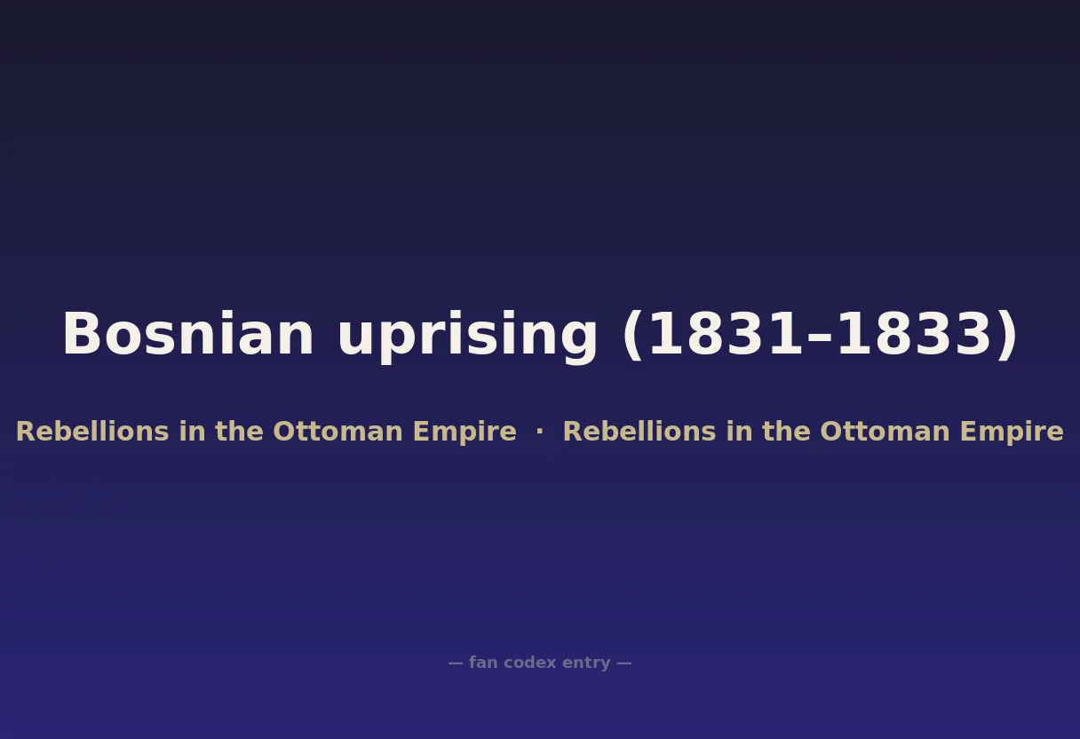 Bosnian uprising (1831–1833)